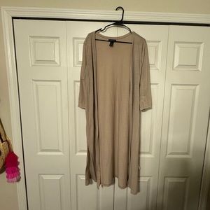 4X fits like a 2X long tan cardigan